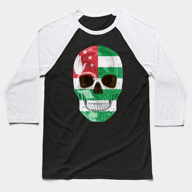 Abkhazia Flag Skull - Gift for Abkhazian With Roots From Abkhazia Baseball T-Shirt by Country Flags